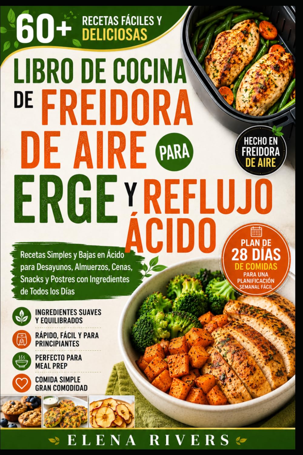 LIBRO DE COCINA DE FREIDORA DE AIRE PARA ERGE Y REFLUJO ÁCIDO