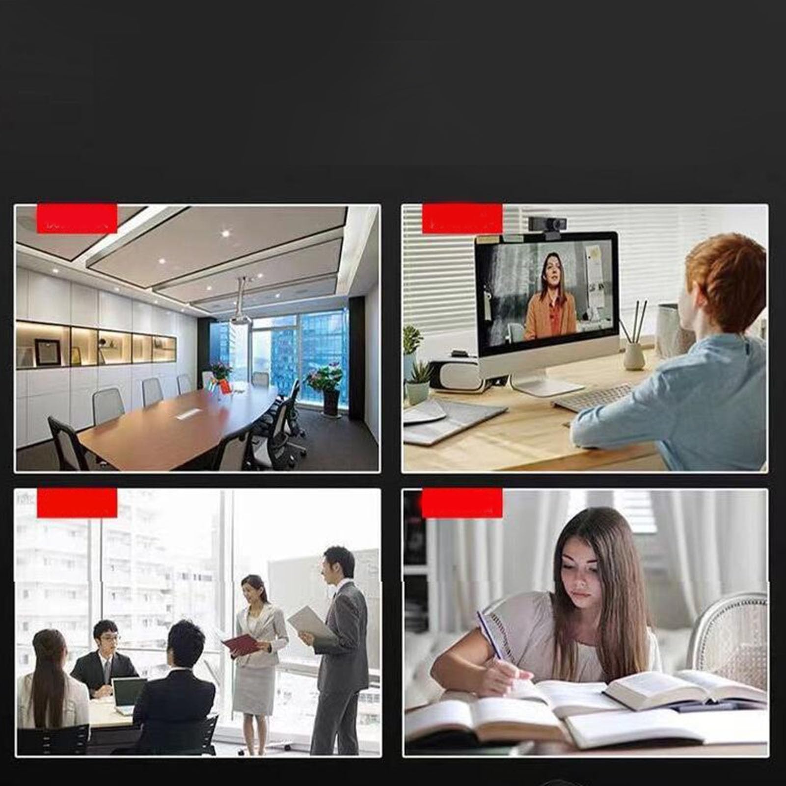 Yctze Webcam USB 2K avec Haut-Parleur HiFi, Micro Réduction, Caméra PC Plug and Play pour Chat Vidéo
