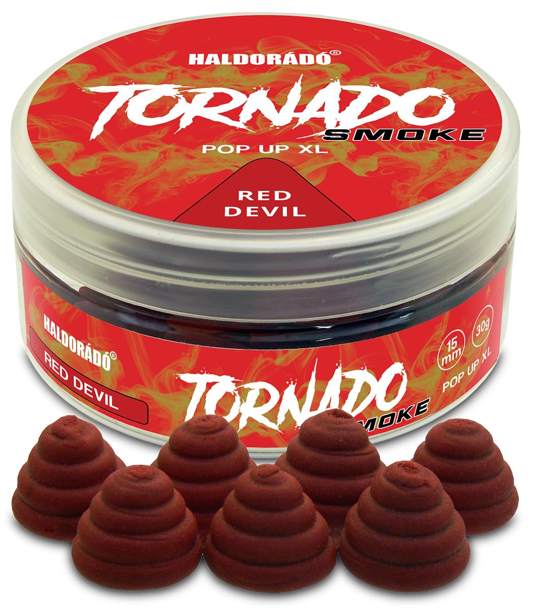Haldorado Tornado Smoke Pop Up XL, Red Devil, 15 mm, 30 g, esca galleggiante da pesca