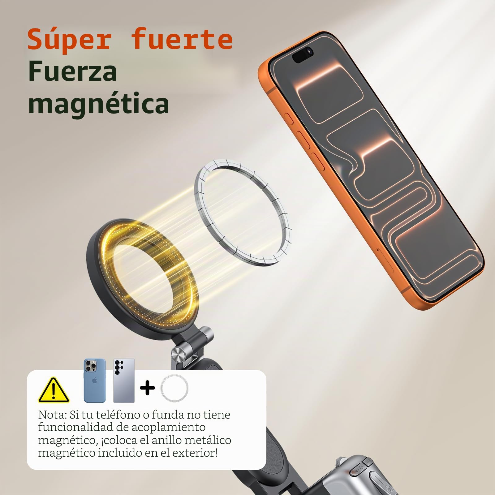 AMAZEAR Palo Selfie Tripode para Movil (4 en 1), Selfie Stick Negro