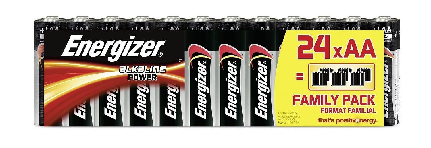 Energizer – Lote de 12 paquetes de 24 pilas alcalina Power LR6 AA Family Pack de 24