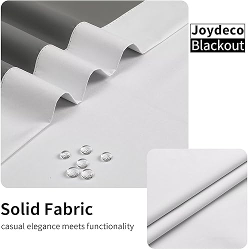 Miniatura 3 de Joydeco Cortinas blancas negras de 84 pulgadas de largo para dormitorio, cortinas opacas blancas lisas de 84 pulgadas de largo, juego de 2 paneles