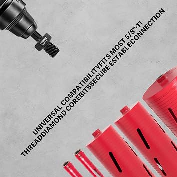 Core Drill Bit Adapter 5/8-11 Male Thread to SDS Plus Shank, Heavy-Duty Converter for Diamond Core Bits, Fits Rotary Hammer Drills, Concrete & Masonry Drilling (2 Pack)