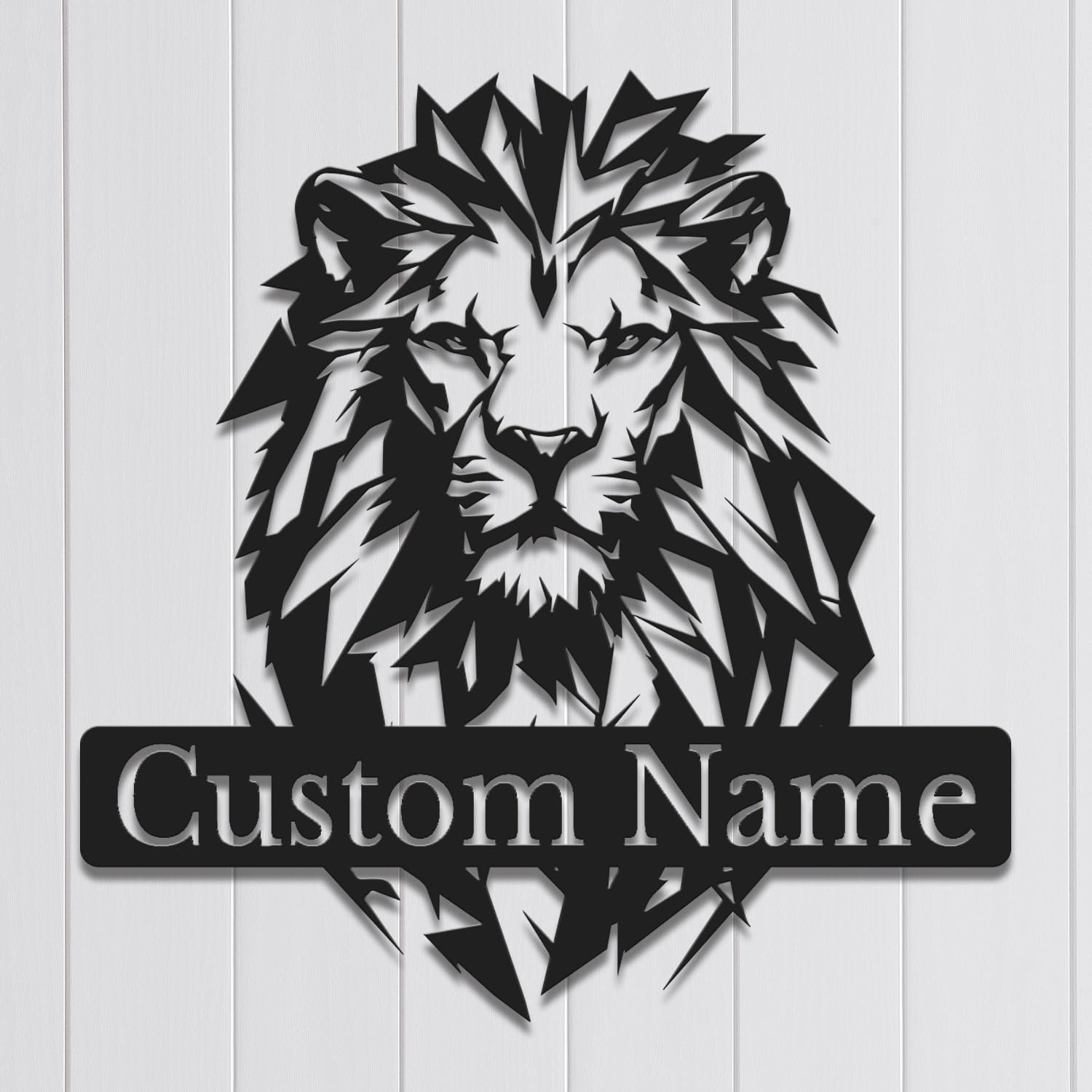 Custom Lion Metal Wall Art - Personalized Name Sign for Home, Nursery or Office - Wild Animal Decor Gift for Boys, Girls & Lion Lovers (Lion D)