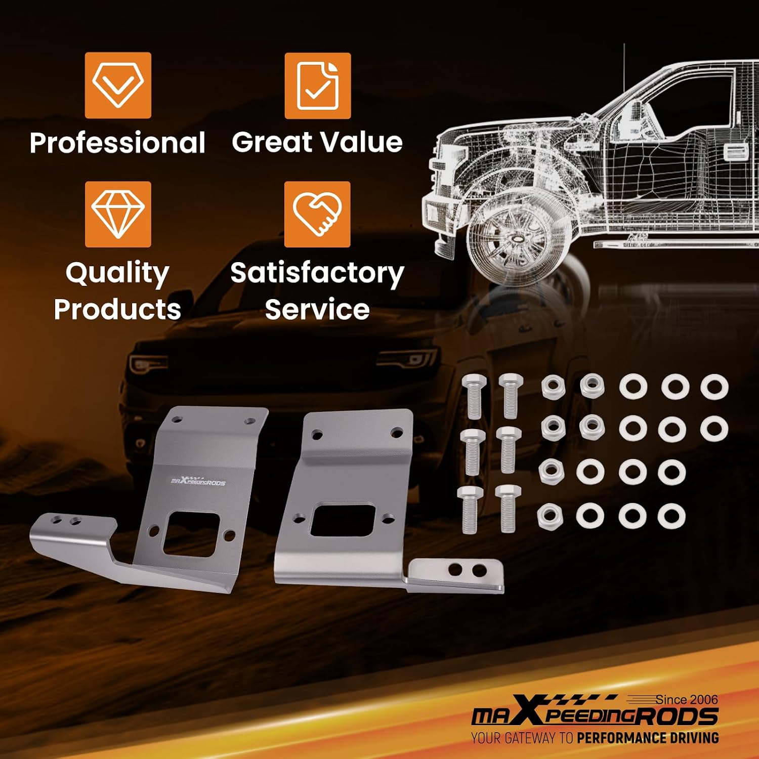 maXpeedingrods Shock Mount Extensions Kit for Chevy/GMC C1500 1988-1998