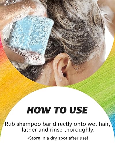 Miniatura 6 de Barra de champú con pH equilibrado, paquete de 6, sin jabón y sin sulfatos, limpieza suave para cuero cabelludo sensible, varios colores y aromas,