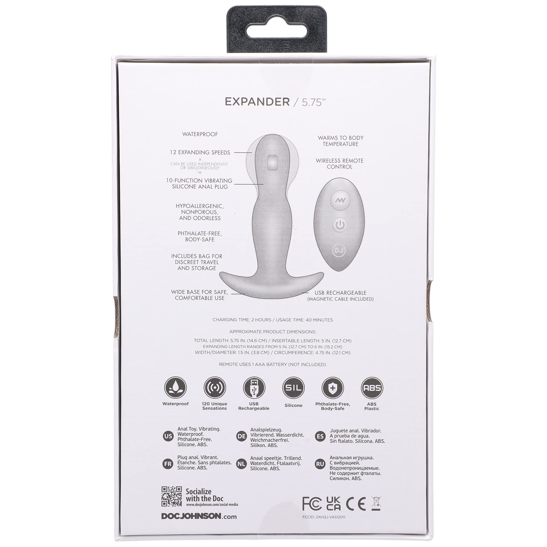 A-Play -EXPANDER - Silicone Anal Plug with Remote - Black