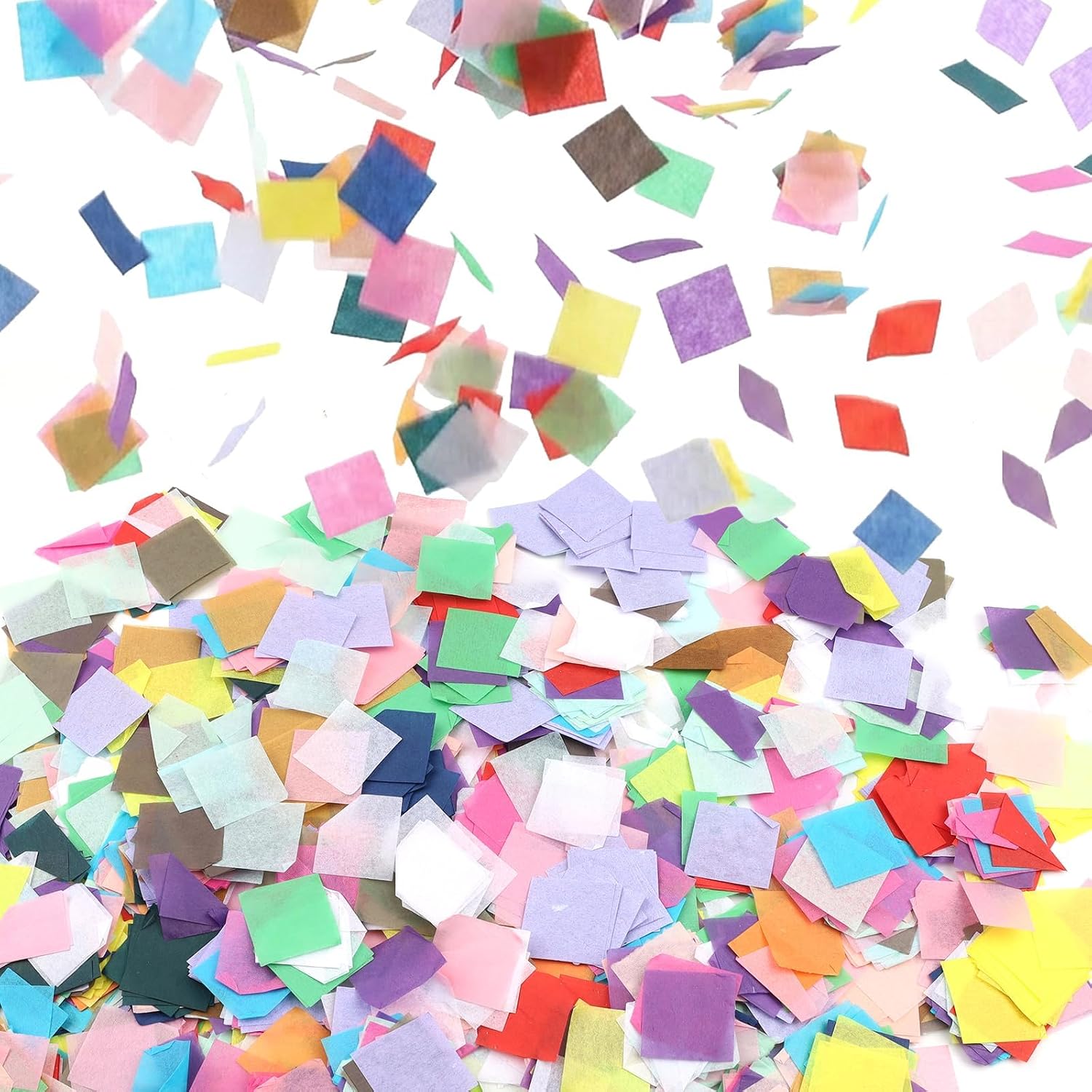 5500 Pcs Square Paper Confetti, 1 Inch Multicolor Biodegradable Confetti