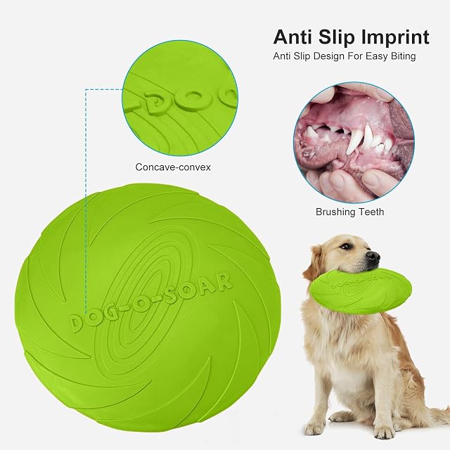 Foto 4 de 7 de PETCUTE Frisbees para Perros de 2 Piezas,Frisbee de Juguete para Perros,Frisbee de Goma,Discos para Perros,Se…