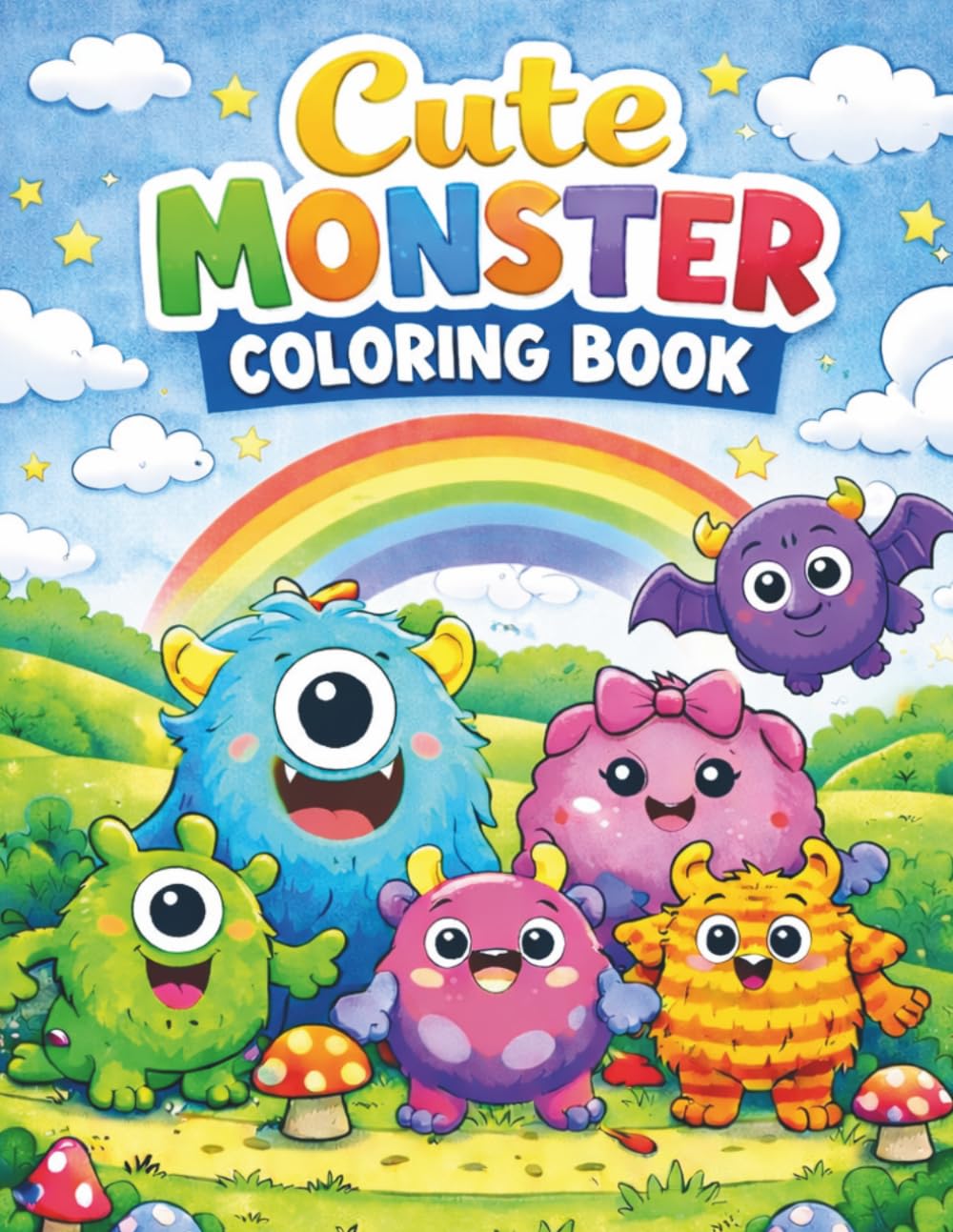 Cute Monster Coloring Book: For Children Ages 3-7