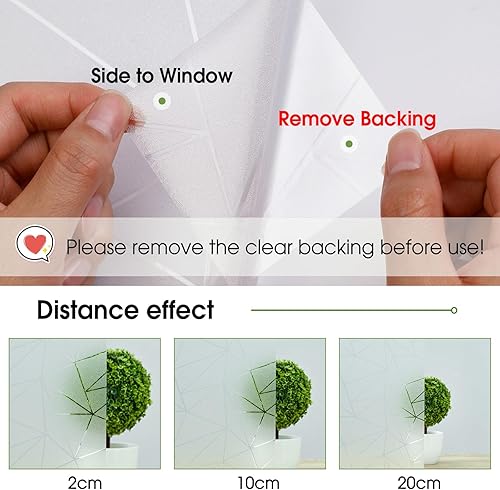 Miniatura 6 de Coavas Película de privacidad para ventana, adhesivo estático de vidrio esmerilado, decorativo para cubierta de puerta de baño, adhesivo para
