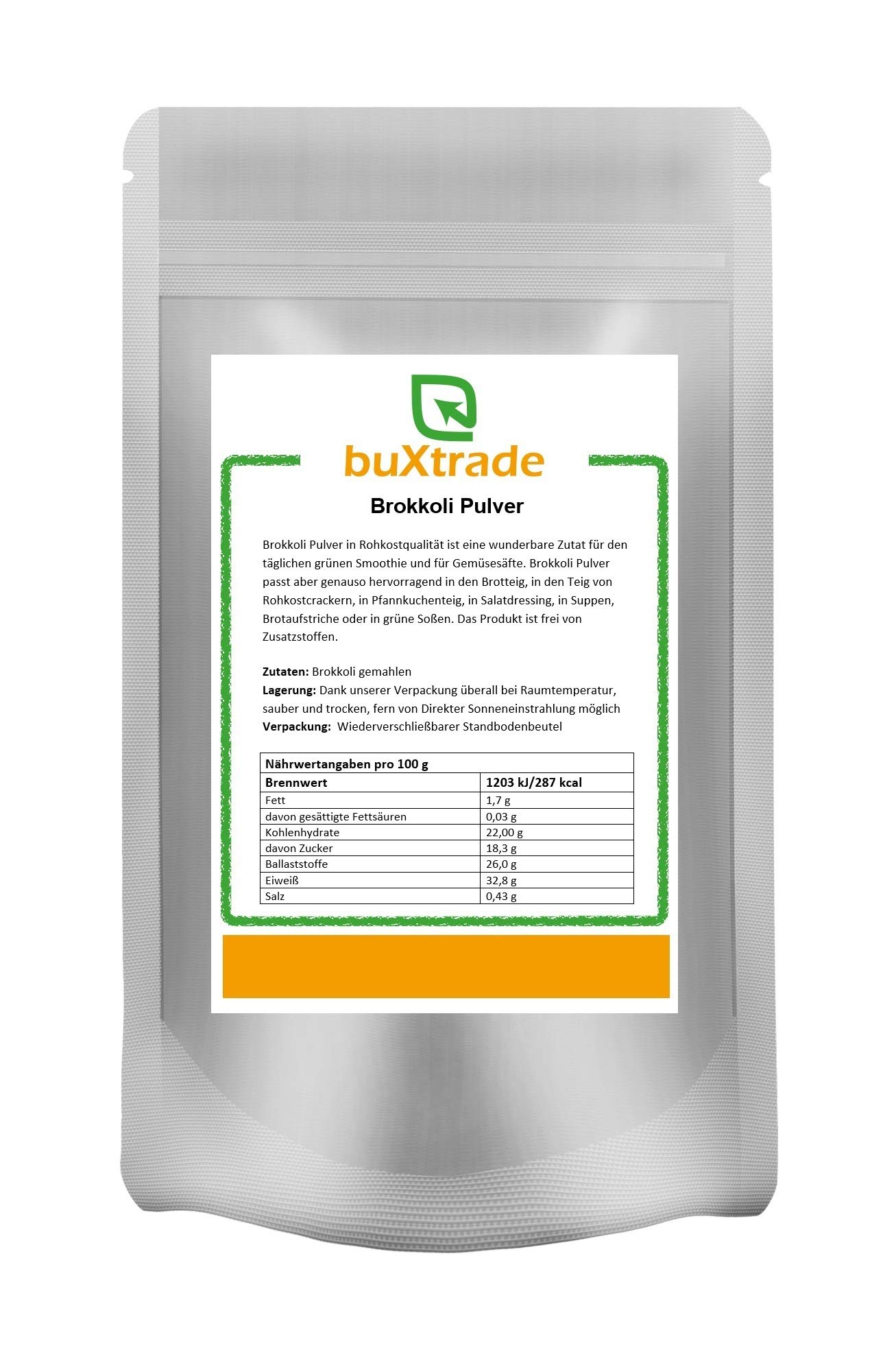 10 kg Brokkoli Pulver | Rohkostqualität | Smoothie | Gemüsesaft |Broccoli Powder | Buxtrade