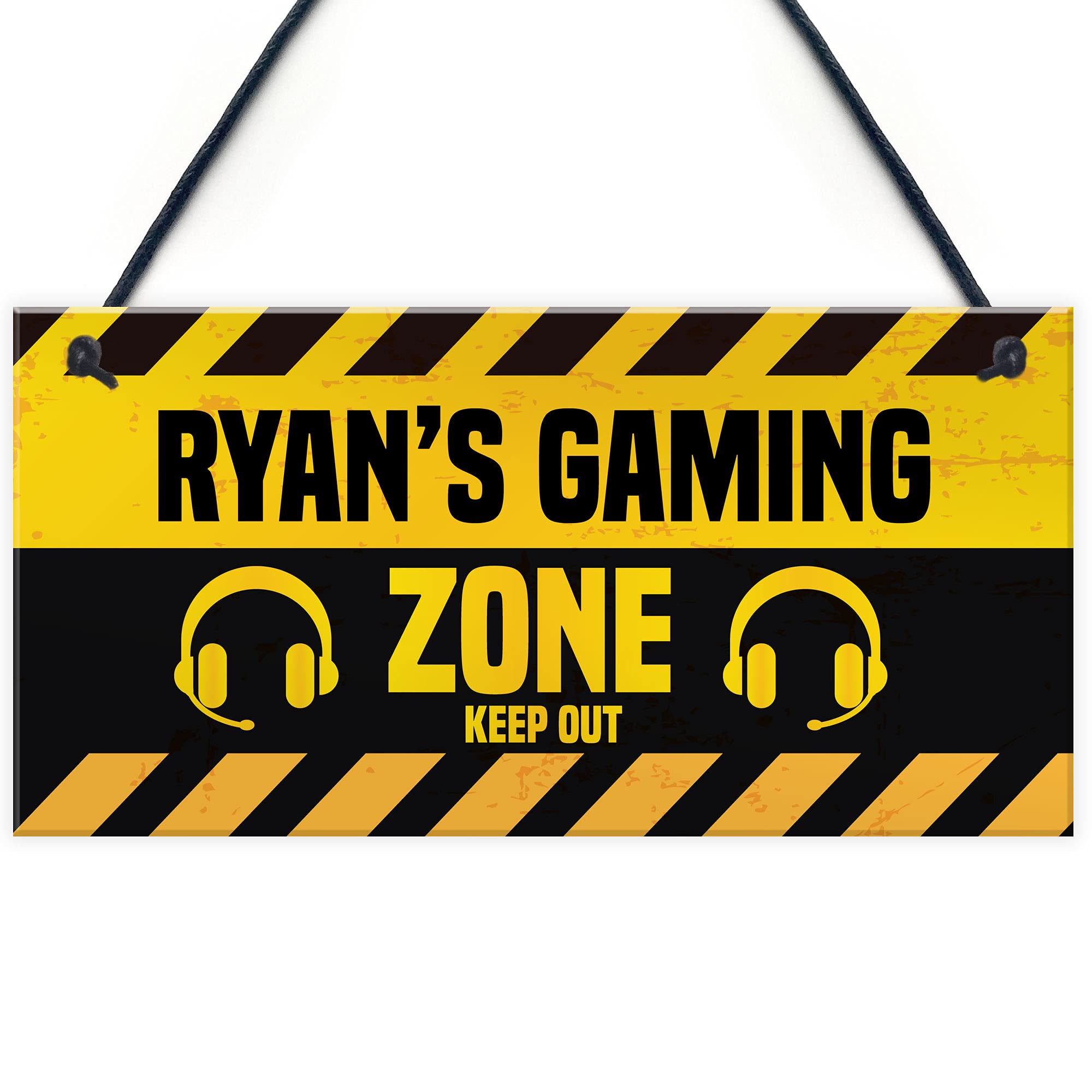 Funny Gaming Sign For Boys Bedroom Man Cave Personalised Gamer Gift For Son