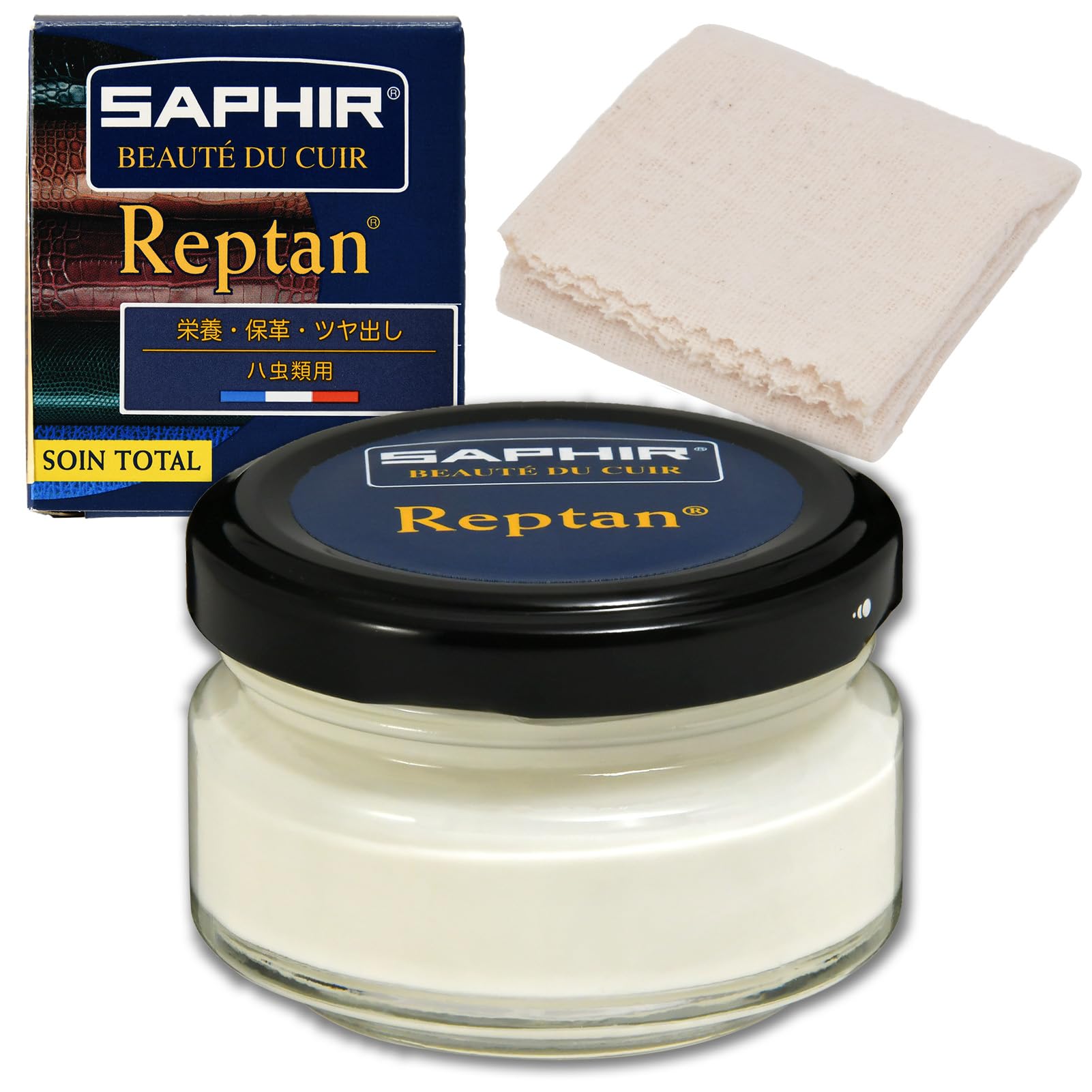 [サフィール] エキゾチックレザー 手入れ 専用 レプタイル クリーム クリーナー 汚れ落とし ツヤ 保護 ハチュウ類革 クロコダイル サメ エイ トカゲ 靴磨き 革靴 バッグ 財布 50ml