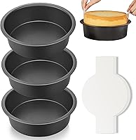 Vista 15 de HONGBAKE Moldes para pasteles de 6 pulgadas para hornear, juego de moldes redondos para pasteles de capas con 120 piezas de papel pergamino, molde
