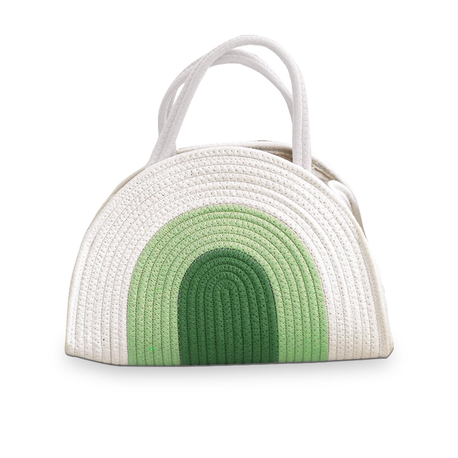 Organizer per fasciatoio, corda di cotone, organizer con divisorio, cestino portatile per pannolini per bambini, regalo per baby shower (bianco e verde)
