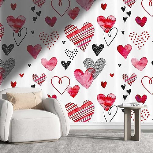 Papel tapiz grande de San Valentín para cocina, papel tapiz para dormitorio, aplicación multiescénica (Ancho) 59 pulgadas de ancho x 48 pulgadas de