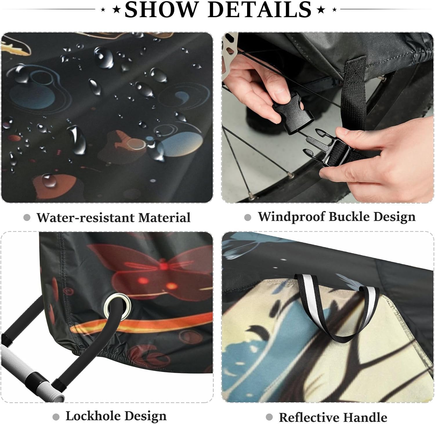 ALAZA Butterfly Couple Bike Cover Waterproof Outdoor Ebike Bicycle Covers Tarp Protection for 1/2 Bikes, Sun UV Dust Wind Proof
