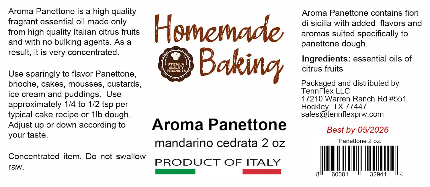 Premium Authentic Aroma Panettone Product of Italy 100% Essential Oil , 2 oz