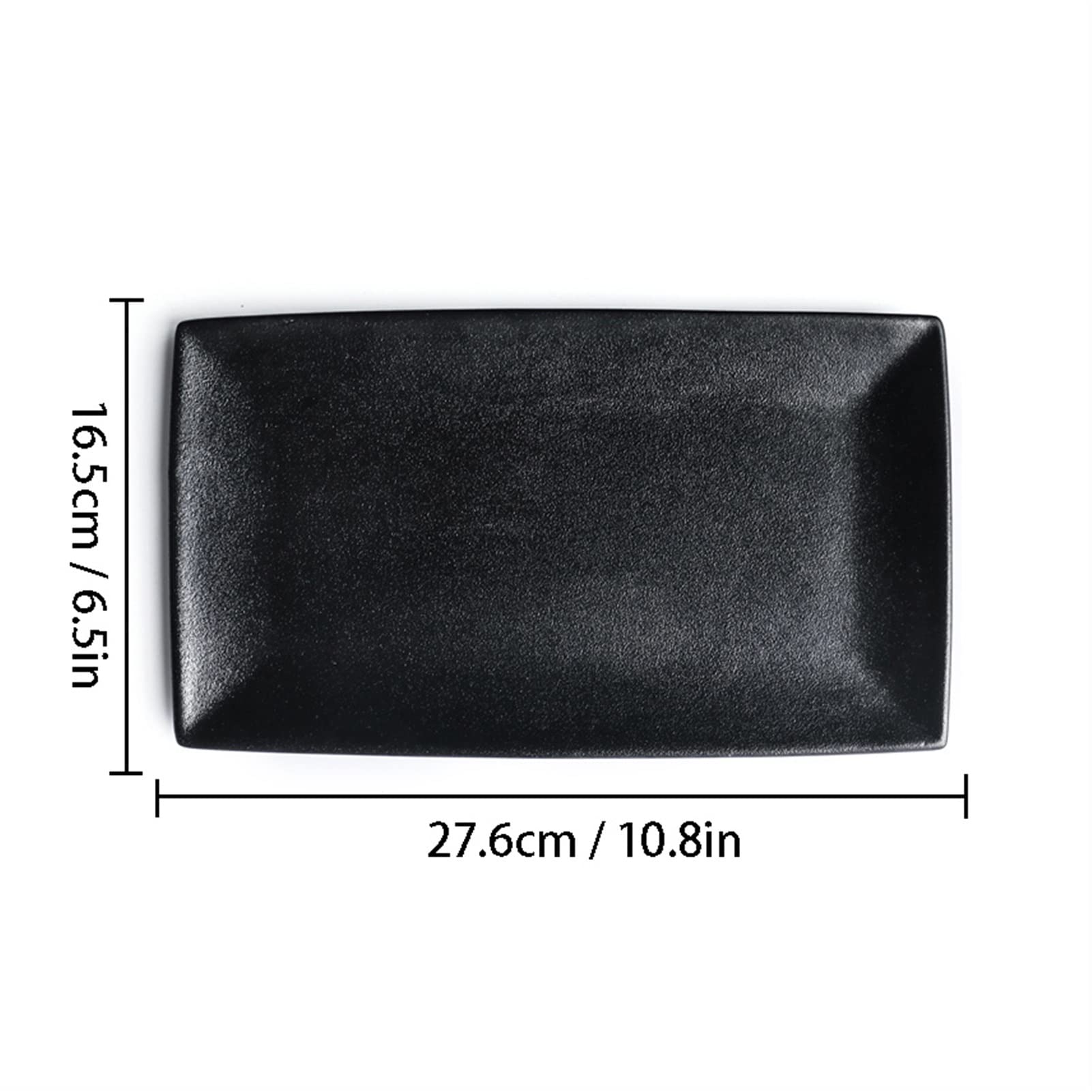 SUNESA Serviceteller Rechteckige Keramik-Dinnerplatte 13,7 "Große Schwarze Fischplatte Home Porzellan-Teller-Platten Mikrowelle/Geschirrspüler Safe Platten (Size : A)