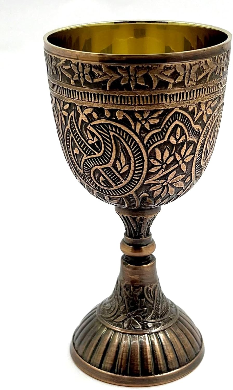 Luxurious Wine Chalice Arthur King Brass Drinking Communion Cup, Medieval Decor Beer Goblet 240ml
