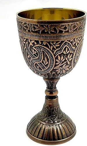 Miniatura 4 de Lujoso cáliz de vino Arthur King Latón Bebiendo Comunión Taza, Copa de Cerveza Decoración Medieval 8.1 fl oz