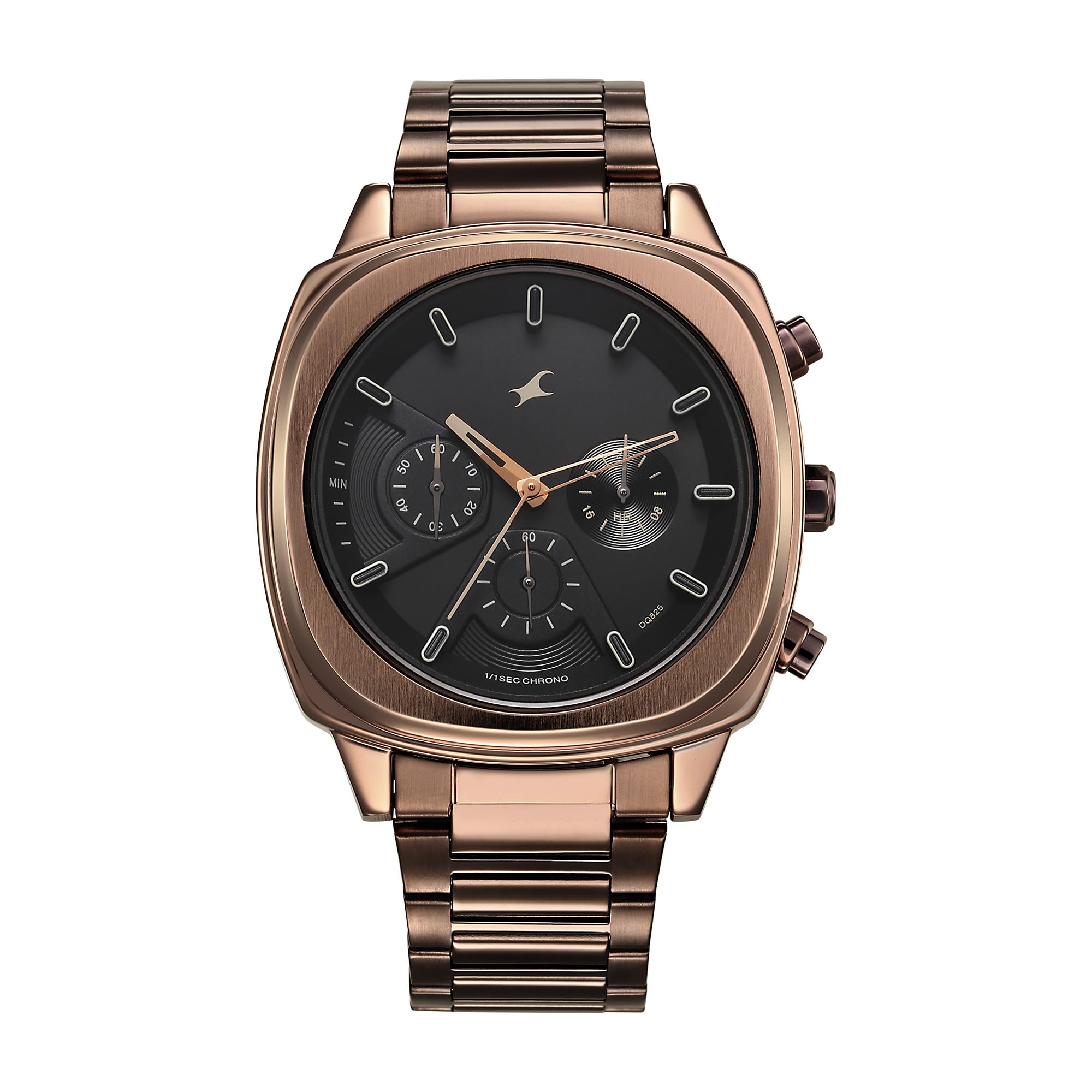 Fastrack Mens Black Brown Kronos Chronograph Dial Stainless Steel Strap Watch for Guys/NT3319QM01-image-10