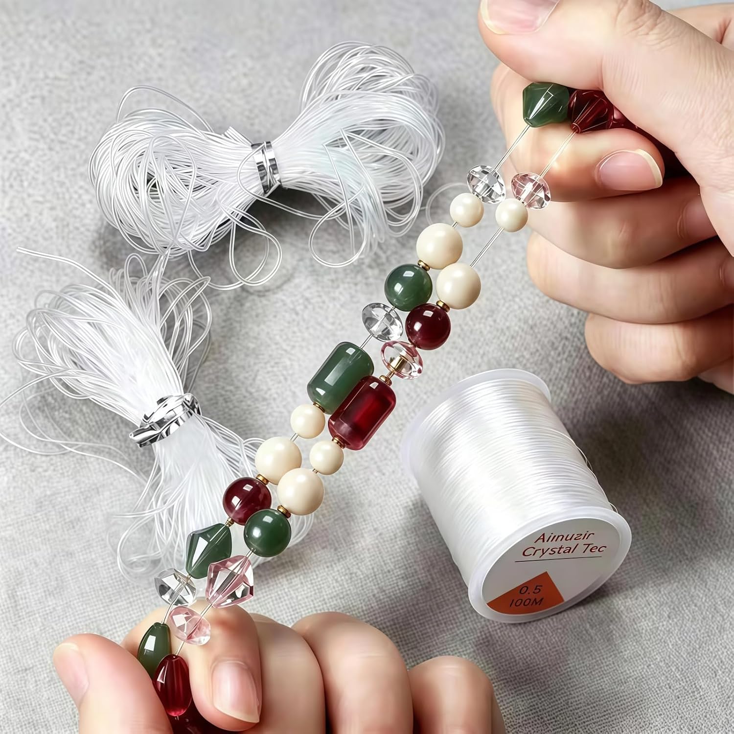 328ft 0.5mm Clear Crystal Elastic Stretch Beading Thread for Bracelets