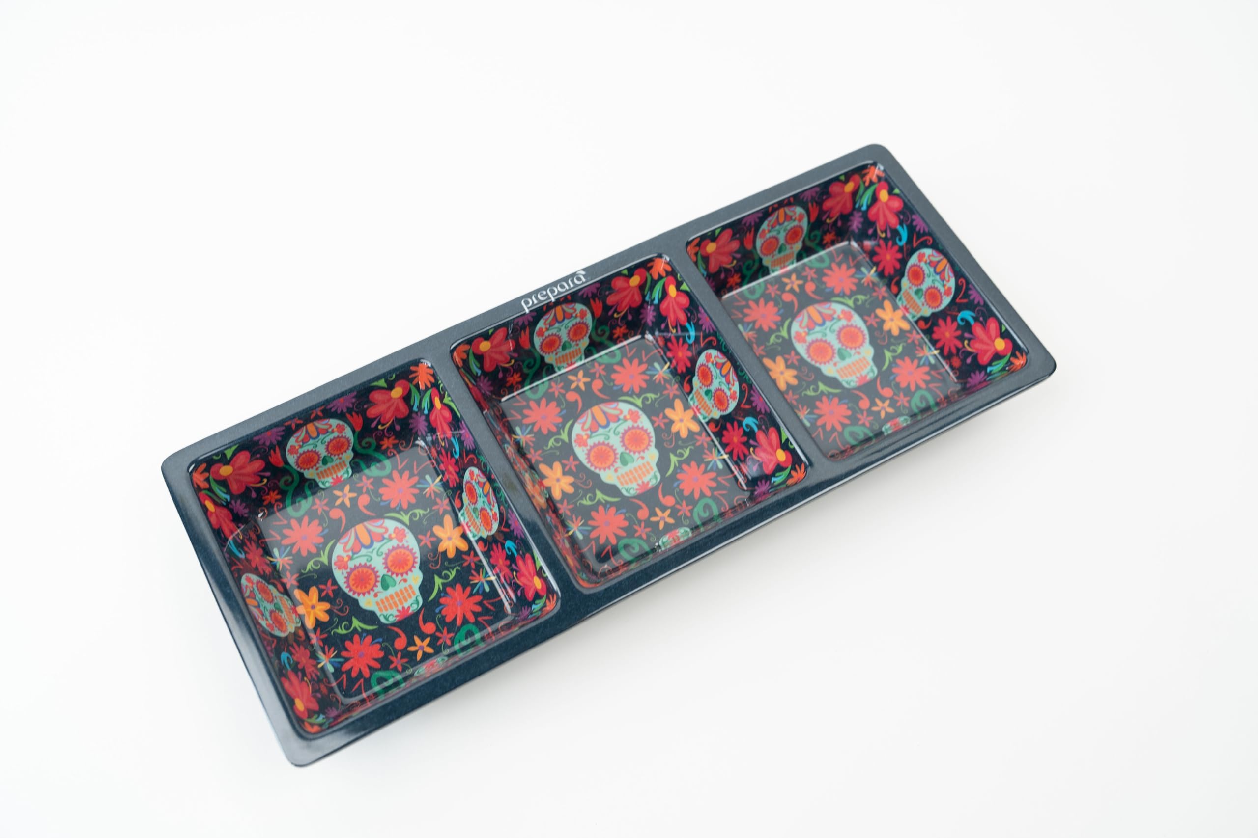PreparaTaco Toppings Tray, Day of The Dead, Three Sections