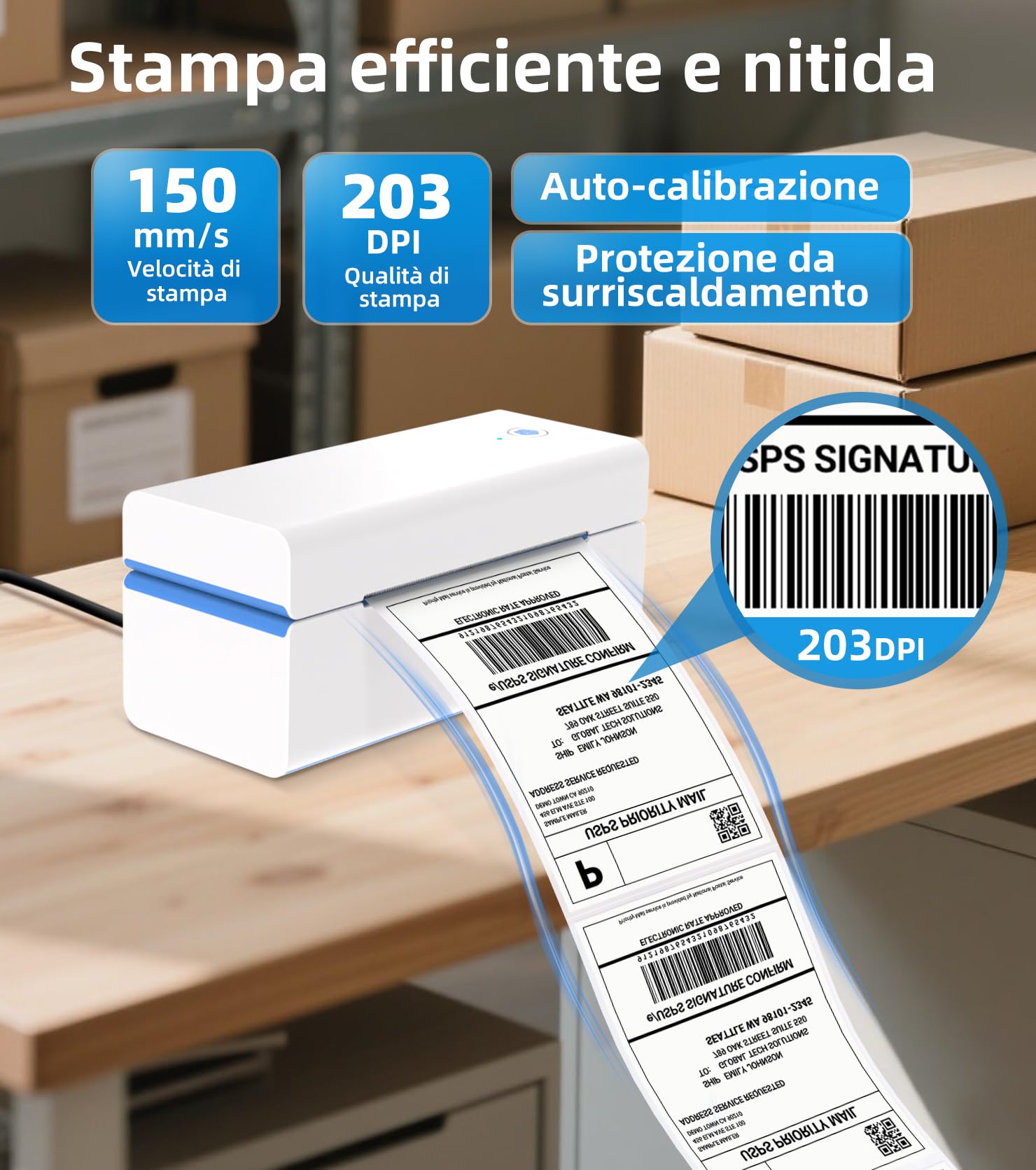 ORGSTA stampante etichette adesive termica etichettatrice spedizione bluetooth per cellulare e PC personalizzate mini stampa macchina