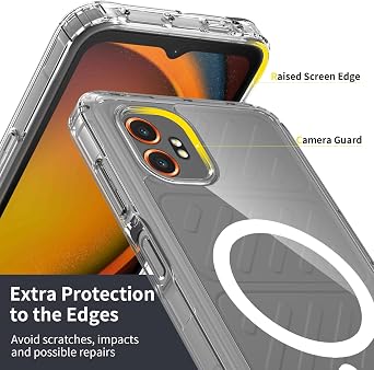 DpS for Samsung Galaxy XCover 7 Pro Case, Magnetic with Screen Protector, [Military Grade Protection] [Compatible with Magsafe] Shockproof Protective Phone Case. (Clear, XCover 7 Pro)