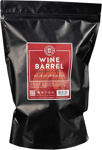 Midwest Barrel Company Auténtica Barrel BBQ de madera para ahumar (vino tinto)