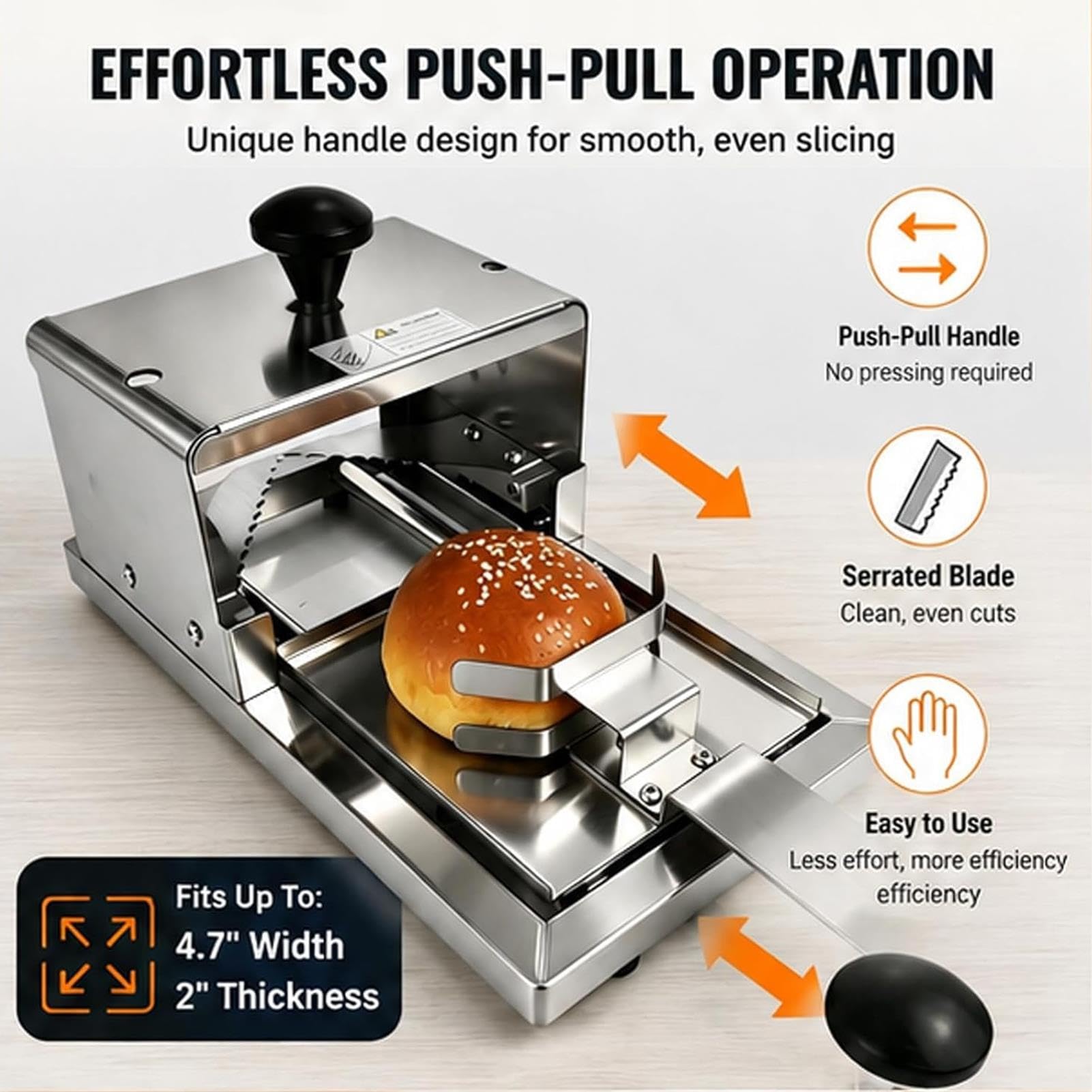 Affettatrice Manuale Commerciale Hamburger E Bagel,For Pane A Tutto Tondo