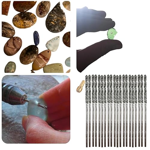 Miniatura 7 de Drilax - Juego de brocas de diamante de 0059in 20 unidades para joyería playa mar cristal conchas gemas 20 piezas