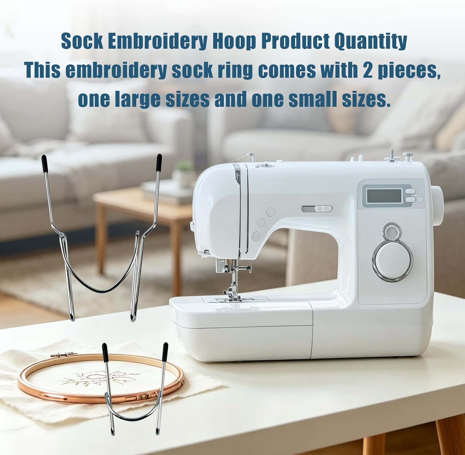 2 Sock Hoop Embroidery Machine Hooping Hoop Aid / Hoops Fit for Embroidery Machine 1*Adult and 1*Kid