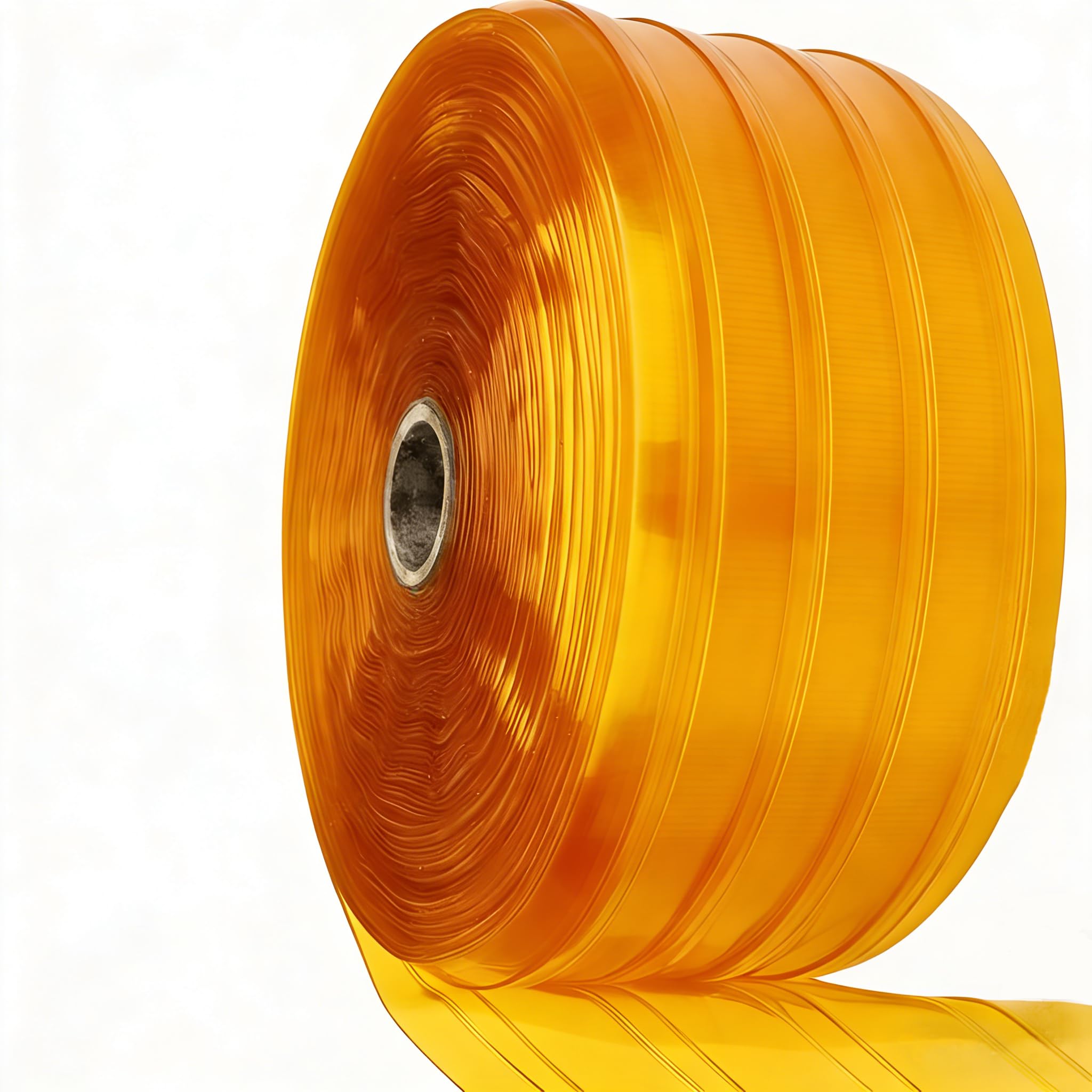 Ribbed Yellow PVC Strip Curtain 7" Width x 78.7" Height - Plastic Vinyl Door Strips for Food Processing, Warehouse and Commercial Kitchen Anti-Scratch Door Curtain AP1474