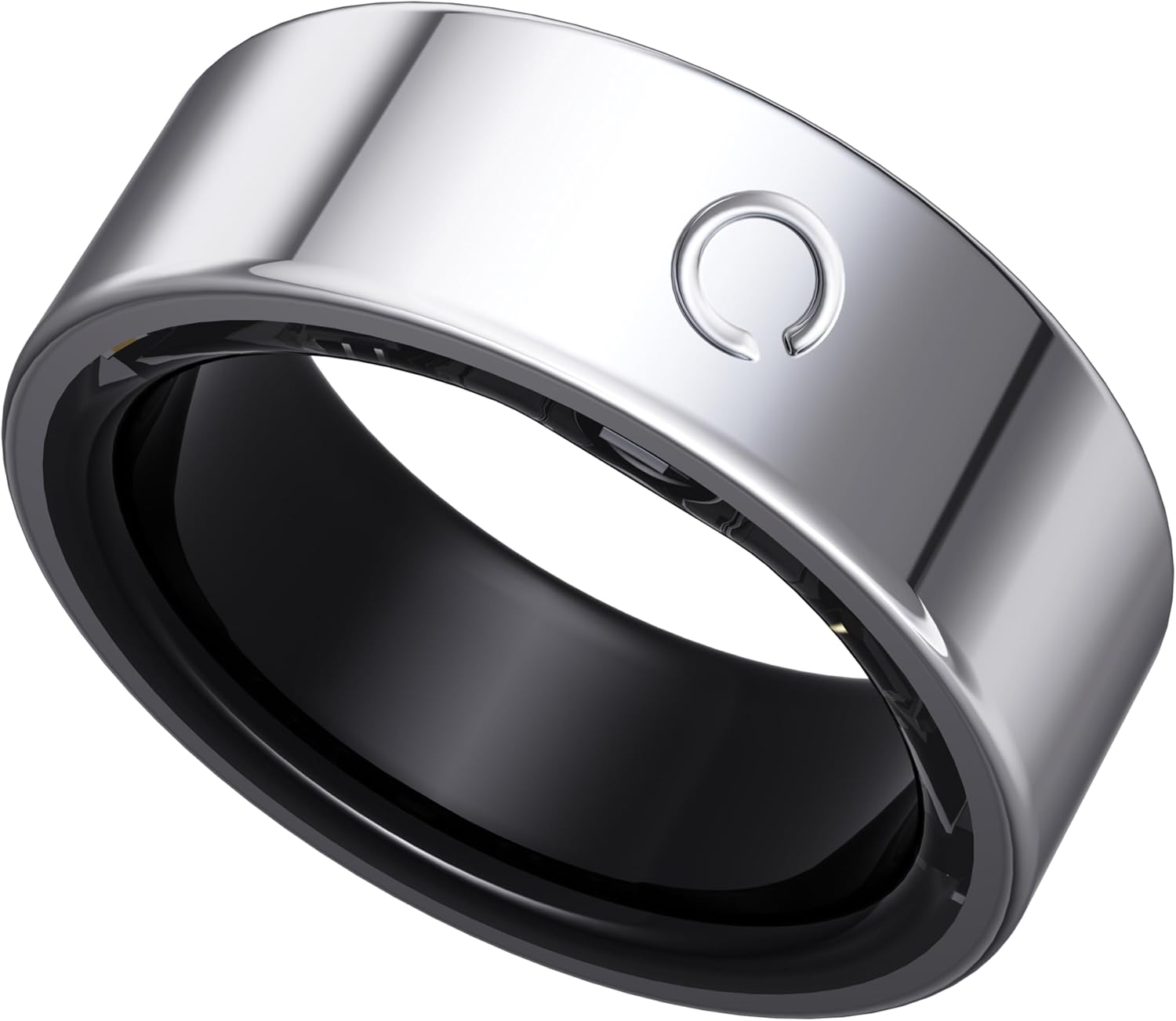 opove O Ring Smart Ring, Fitness Trackers Rings with Sleep/Stress/Heart Rate/Women's Health Monitoring, Comfortable Wearing, Up to 7 Days Using, Fitness Ring for Android & iOS, Silver-Size8