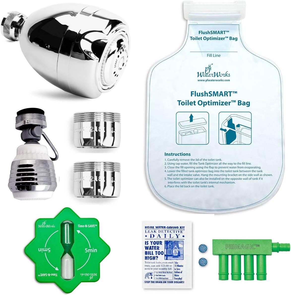 PF WaterWorks HydroSAVER Complete Indoor Water Conservation Kit - 1.5 GPM, PF0544