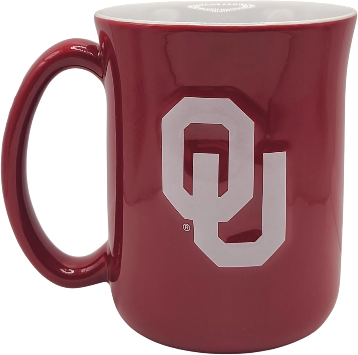 Boelter Brands NCAA Large 15oz Sculpted Cafe Mug with Raised Logo and Inner Color (Oklahoma Sooners) - Image 3