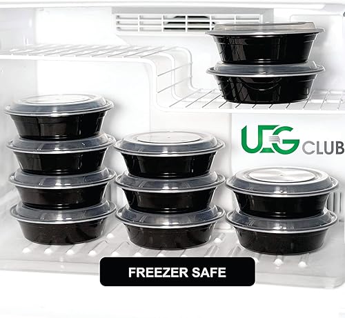 Miniatura 5 de Contenedores de plástico reutilizables de 7 pulgadas, contenedores de alimentos desechables, recipientes de almacenamiento de alimentos con tapas,