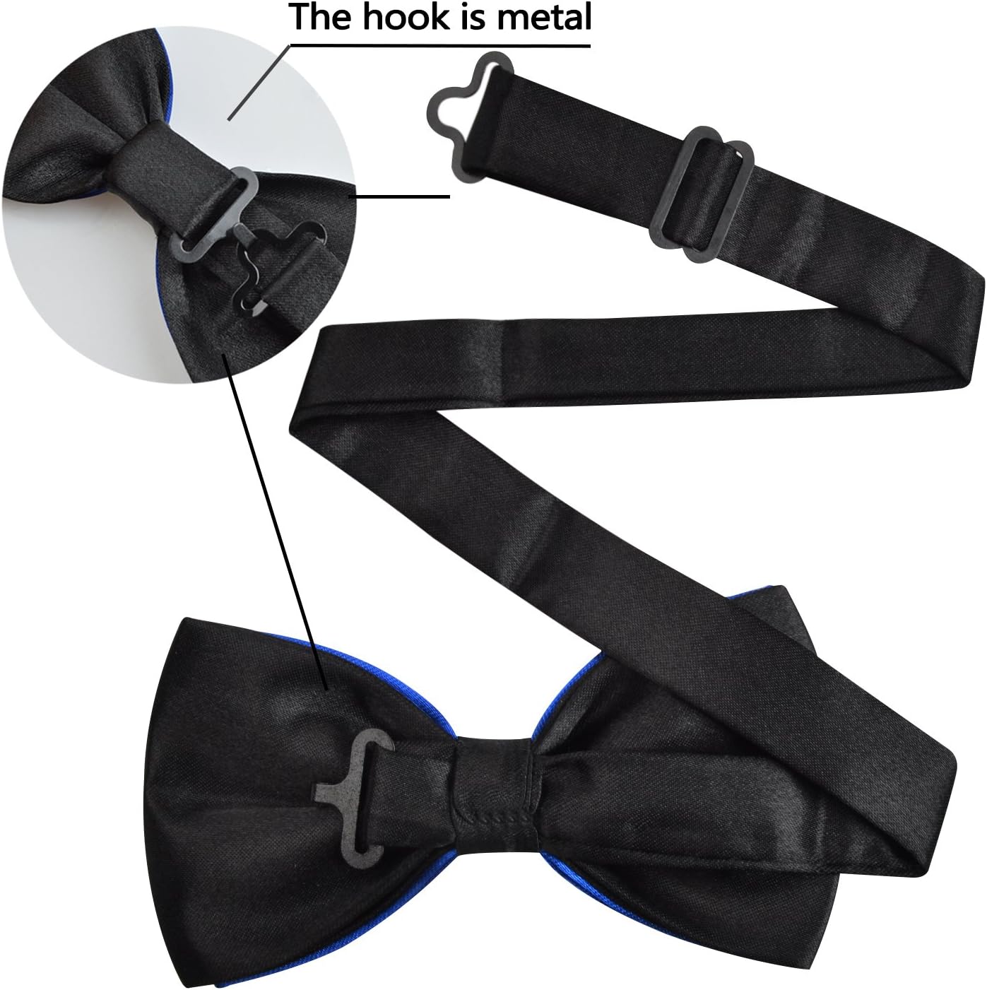 Alizeal Mens Adjustable Pre-tied Solid Bow Tie - Image 5