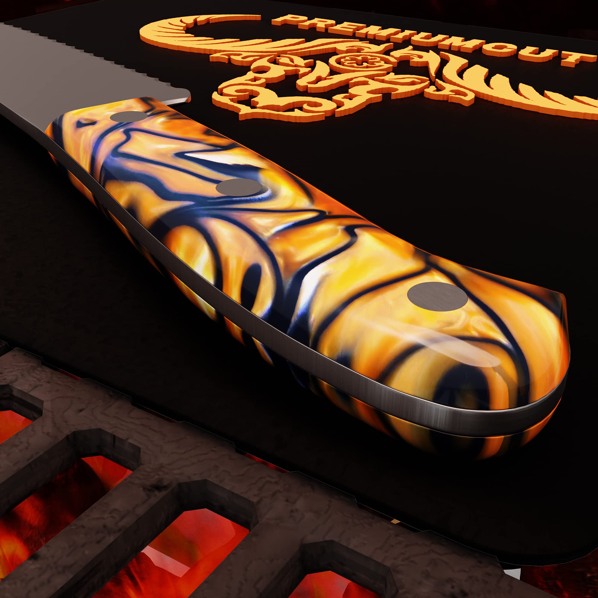 Giesser seit 1776 - Made in Germany - Brotmesser 25 cm Spicy Orange, PremiumCut Wave No 1, Wellenschliff, Acryl, exotisch, rostfrei, deutsches Grillmesser scharf