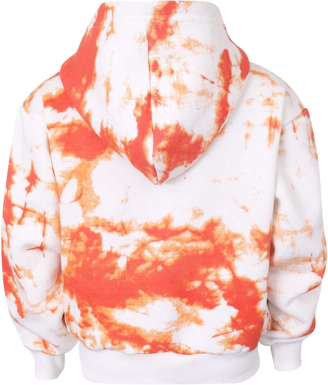 Kids #SELFIE Tie Dye Orange Tracksuit Crop Hoodie Sweatpants Co-ord Set Girls