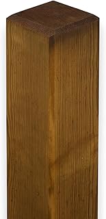 Vierkantpfosten Kiefer Holz KDI Braun 9x9 cm in 100-150 cm Länge – Stumpf, stabiler Zaunpfosten, imprägniert & wetterfest, für Zaunbau, Gartenbau, Carport (100 cm Länge)