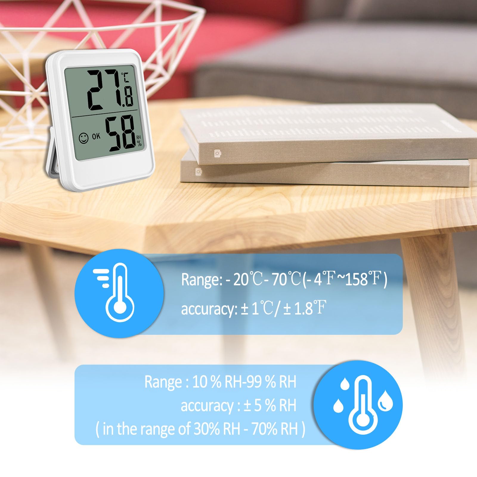 Termometro Igrometro Digitale ARCELI - Mini Per Casa, Terrario O Incubatrice - Con Comfort Indicator - Foto 5