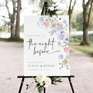 The Night Before Welcome Sign, Wedding Rehearsal Sign, Wedding Rehearsal Dinner Decorations, Wedding Rehearsal Dinner Sign, Wedding Rehearsal Home Decor, Blue Floral Rehearsal Dinner Welcome Sign