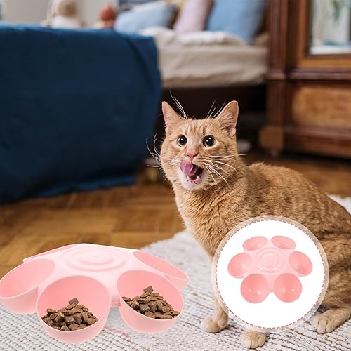 Vista 8 de Flower Shaped Pet Feeding Bowl Plastic Cat Feeder Multi-Pet Food Dish Easy to Clean Durable Water and Food Bowl