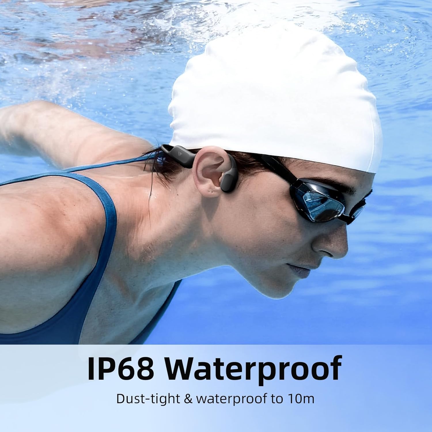 LYPERTEK Bone Conduction Headphones, Open-Ear Bluetooth Wireless Sports Headphones, IP68 Waterproof & Sweatproof for Running, Swimming Workout, Bluetooth 6.0 Headphones, S30 - Black - Image 2