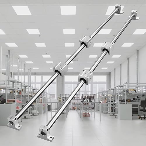 Miniatura 8 de VEVOR Diapositiva de riel lineal SFC16-39.370 in 2 PCS 39.4 in1000mm SFC16 Rieles guía 4 piezas SC16 Bloques deslizantes 4 piezas de rieles lineales