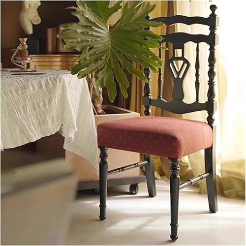 Miniatura 5 de sillas de comedor Silla de comedor de madera maciza para el hogar, tapizado, café, restaurante, respaldo, escritorio, cocina moderna